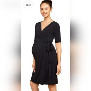 Elegant Black Maternity Wrap Dress